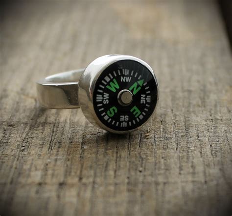Working Compass Silver Ring Made To Order Etsy