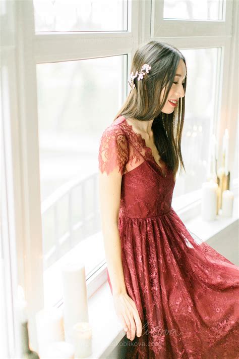Red Lace Bridesmaid Dress