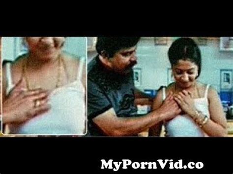 Meena Hot Boobs Cleavage Press And Enjoyed By Mohanlal From Meena Boobs
