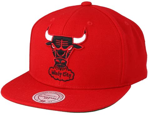 Chicago Bulls Wool Solid Red Snapback Mitchell And Ness Caps Hatstore