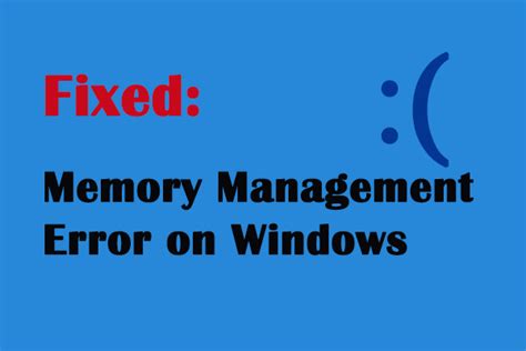 How To Fix Windows Memory Management Error Blue Screen