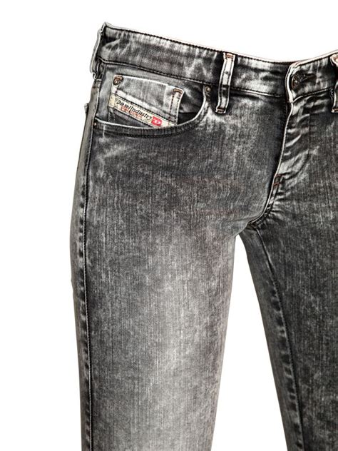 Diesel Acid Wash Skin Zee Stretch Denim Jeans In Grey Gray Lyst