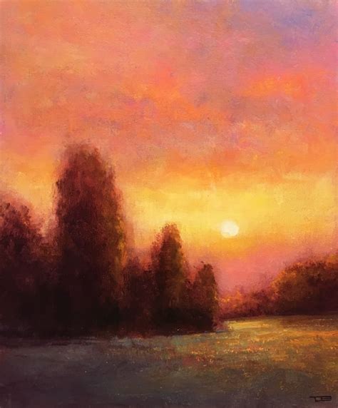 Glowing Sunset Impressionist Tonal Landscape Artfinder