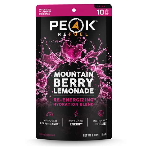 Peak Refuel Mountain Berry Lemonade Re Energizing Drink Sticks