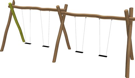 4 Bay Wobbly Wood Swing Wood Playground Png Clipart Large Size Png