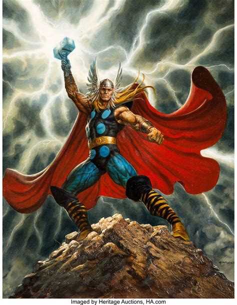 Greg Staples The Mighty Thor Painting Original Art 2007 Lot