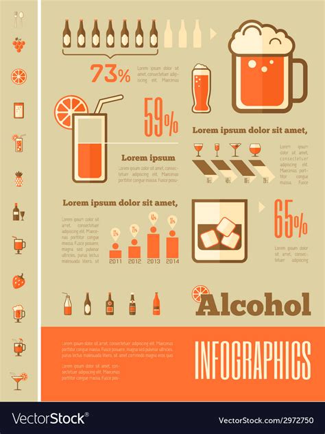 Alcohol Infographic Template Royalty Free Vector Image