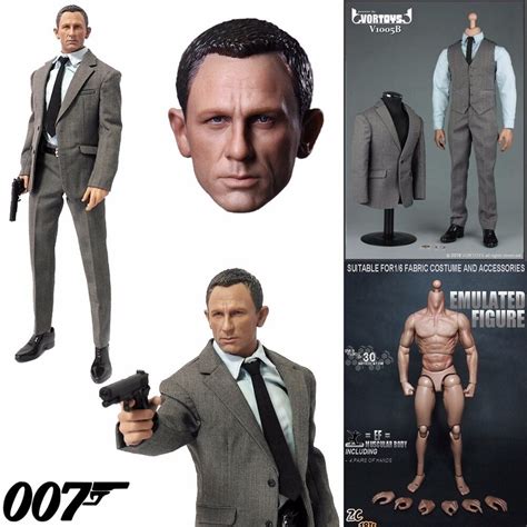 16 Scale James Bond 007 Agent Head Sculpt Figure Body 12 Hot Toys