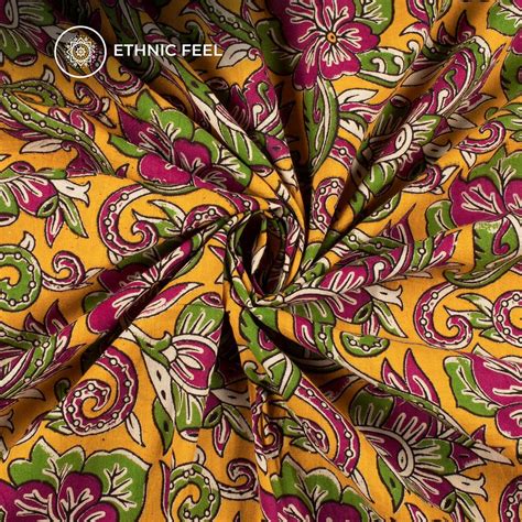 Kalamkari Cotton Fabric Jaipur Print Fabric Sewing Fabric Indian