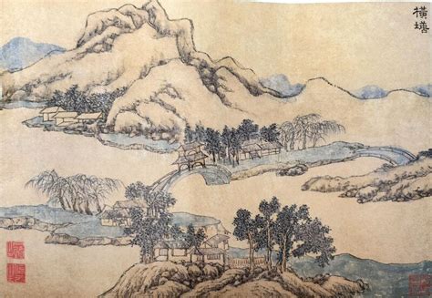 Ancient China Ming Dynasty Wen Zhengming Chinese Brush Drawing Antique