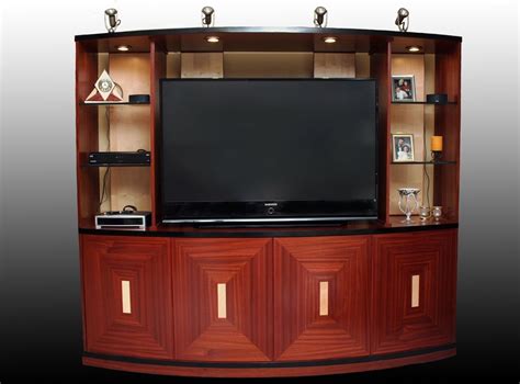 Custom Made Curved Entertainment Center by WS Woodmasters | CustomMade.com
