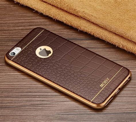 Vaku Apple Iphone S Se European Leather Stitched Gold Electroplated Soft Tpu Back Cover