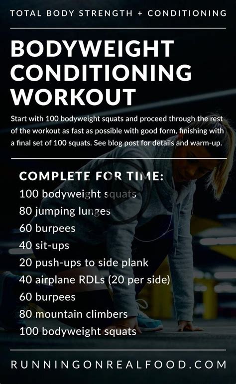 Bodyweight Conditioning Workout In 2020 Conditioning Workouts