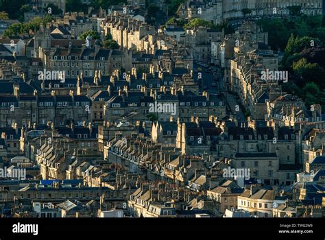 Elevated View Of City Of Bath Somerset United Kingdom Taken At