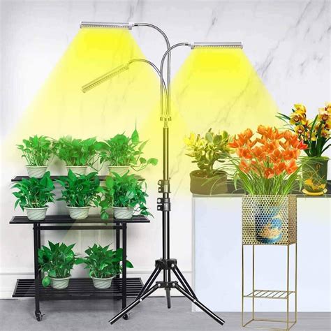 Growing Lamp Floor Led Grow Light For Indoor Plant With Stand Tri Head