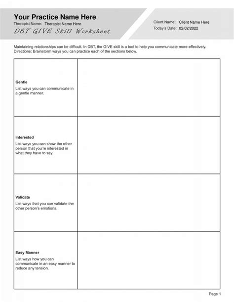 Dbt Give Skill Worksheet Pdf Therapybypro Dbt Worksheets