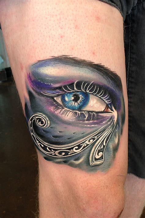Besides ankh tattoos, the eye of horus tattoo (aka egyptian eye tattoo or eye of ra tattoo) must be the most popular egyptian art tattoo.the eye of horus (aka wedjat) is a protection symbol (from the god horus).the symbol was used on ships, amulets, bracelets, etc. Eye of Horus Tattoo | Best tattoo design ideas
