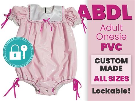 Abdl Clothing Pvc Lockable Onesie Plus Size Adult Baby Etsy Uk