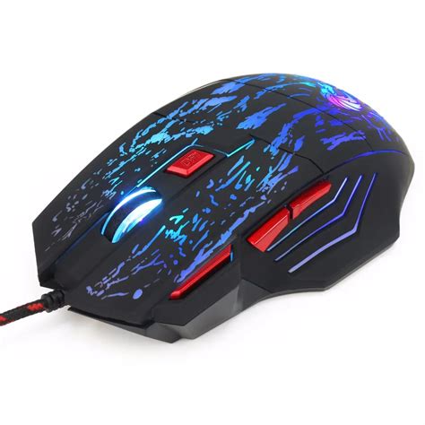 Hxsj H300 Usb Wired Gaming Mouse 5500dpi 7 Buttons 7 Colors Led Optical