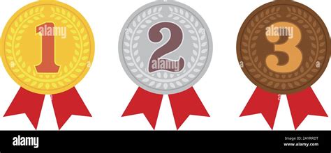 ranking medal icon illustration set. from 1st place to 3rd place. 3 
