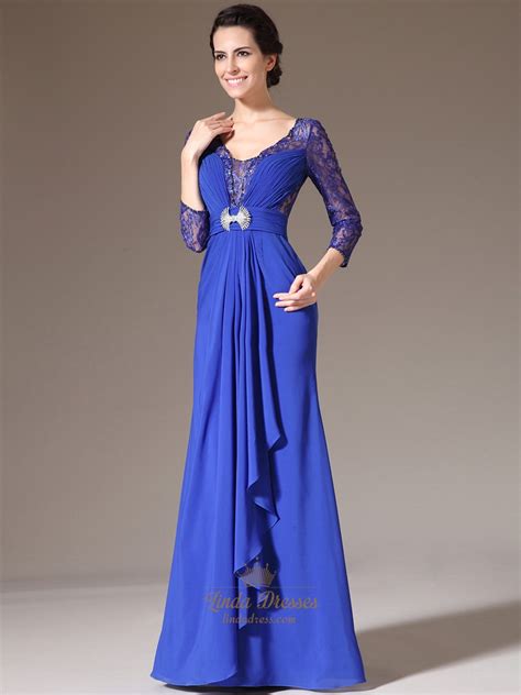 Royal Blue Sequin Dress Long Sleeve European Style For