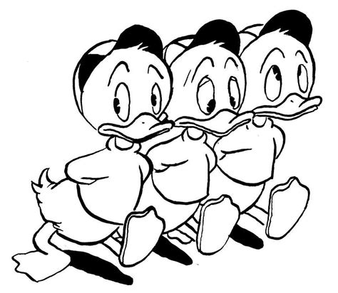 Kleurplaten Van Donald Duck En Kwik Kwek En Kwak