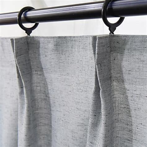 Grey Natural Linen Curtains Living Room Pinch Pleat Drapes Anady Top