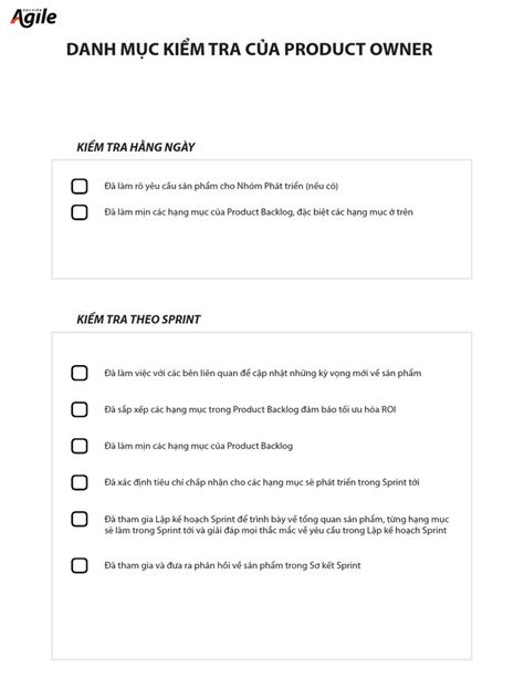 Product Owner Checklist Pdf