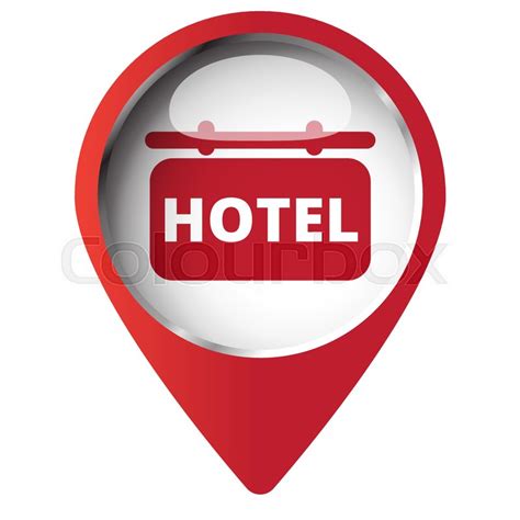Map Pin Symbol With Hotel Sign Icon Stock Vector Colourbox