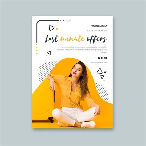 Flyer Template For Last Minute Travel Free Vector
