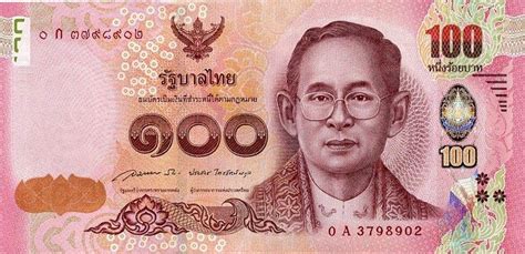 Live conversions at of april 2021. Billet Thaïlande 100 Baht Rama IX - 2015