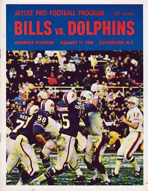 Afl Program Buffalo Bills Vs Miami Dolphins August 11 1968