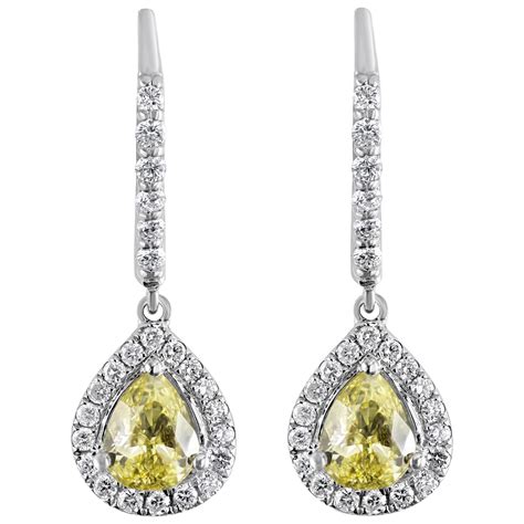 Roman Malakov Pear Shape Diamond Cluster Dangle Earrings For Sale At