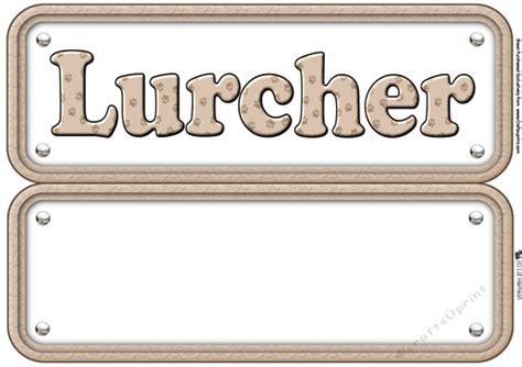 Lurcher Name Sign Insert Cup71667515 Craftsuprint