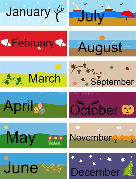 Months Of The Year Clipart