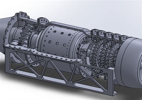 A turbine engine's hot section includes the combustion, turbine, and exhaust sections. KH-51 Axial flow gas turbine (designs 2D and 3D) | makexyz.com