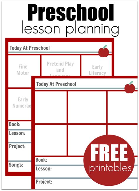 Free Preschool Printable Lesson Plan Forms Printable Forms Free Online
