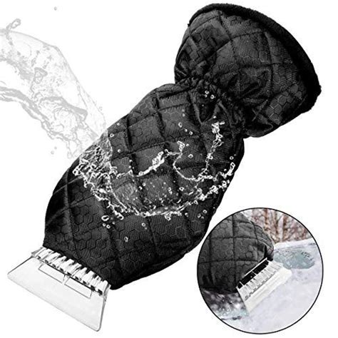 Traderplus Waterproof Ice Scraper Mitten Snow Remover Glove With Lined