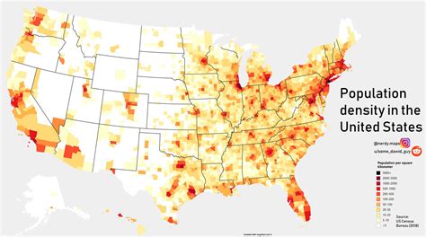 Us Population Density Map Us Census Data Is Available Down To The