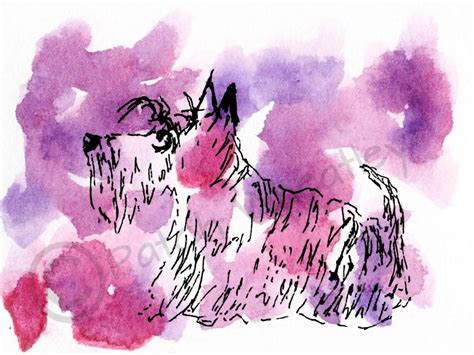 Scottie Dog Art Print Scottish Terrier 8 X 6 Inch Dog Print Art Dog
