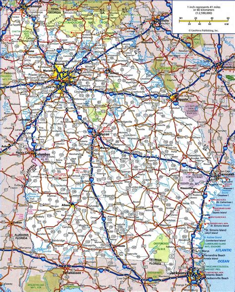Large Detailed Roads And Highways Map Of Georgia State