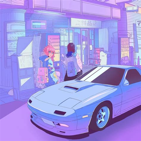 Retro Anime Car Aesthetic Wallpaper Anime Wallpaper Hd