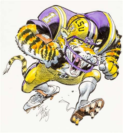 Jack Davis Auburn University Tigers Football Illustration Original