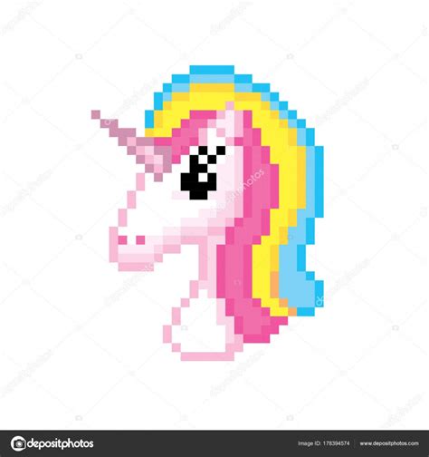 Unicorn Icon Pixel Art Old School Computer Graphic Style Games