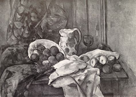 Cezanne Bw Still Life With Apples Konst