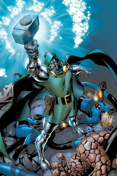 Doctor Doom Wielding Mjolnir Vs Fantastic Four Doctor Doom Marvel