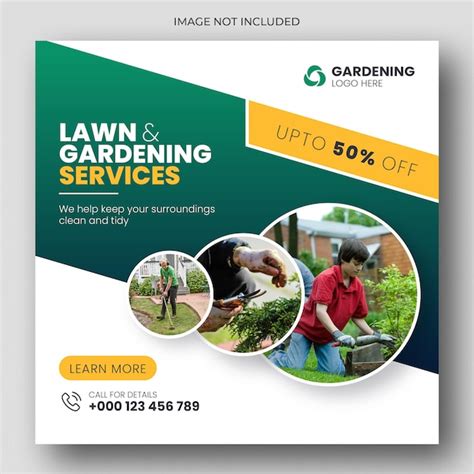 Premium Psd Lawn Or Gardening Service Social Media Post And Web