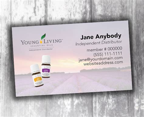 Business Cards Oily Cards Young Living Business Cards