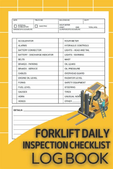 Buy Forklift Daily Inspection Checklist Log Book Forklift Daily