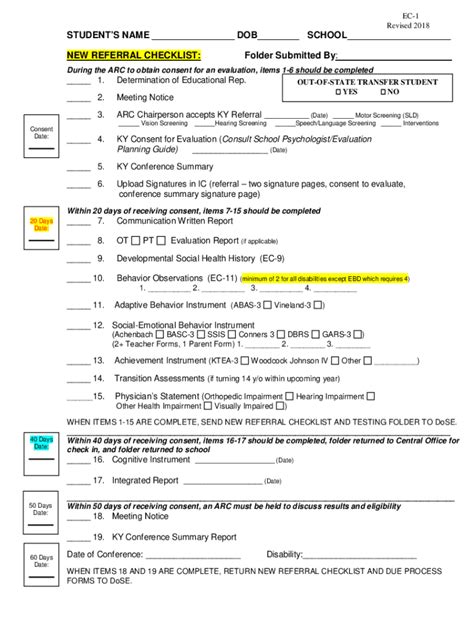 Fillable Online School Social Work Referral Checklist Fax Email Print